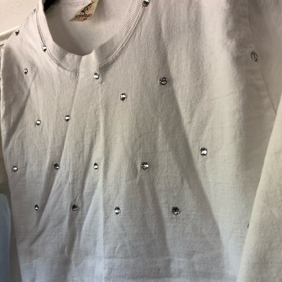 Vintage heavy cotton white long sleeve tee shirt. Size M  20””across, 22” long - Picture 2 of 9